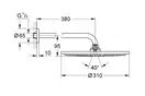 Верхній душ з кронштейном Grohe Rainshower Cosmopolitan 310, графіт матовий (26066AL0)