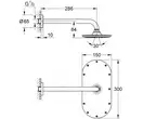 Верхній душ з кронштейном Grohe Rainshower Veris 300 (26068000)