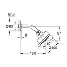 Верхній душ Grohe NEW TEMPESTA COSMOPOLITAN, хром (26090001)