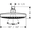 Верхній душ Hansgrohe Croma Select E 180 2jet, білий / хром (26524400)