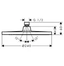 Верхній душ Hansgrohe Crometta S 240 1jet, EcoSmart 9л / хв, білий / хром (26724000)