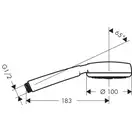 Ручний душ Hansgrohe Crometta 100 1jet EcoSmart 9л / хв, білий / хром (26828400)