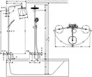 Душова система Hansgrohe Raindance S Showerpipe 240 1Jet з термостатом для ванни, хром (27117000)