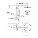 Душова система з термостатом для настінного монтажу GROHE Rainshower System 310 (27966000)