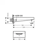Вилив для ванни Hansgrohe Metropol (32543700)