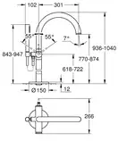 Підлоговий змішувач для ванни Grohe Atrio (32653003)