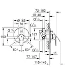 Змішувач прихованого монтажу Grohe Eurosmart New, хром (33305003)