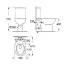 Унітаз для підлоги Grohe Bau Ceramic безободковий, білий (39349000)