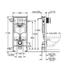 Система інсталяції для унітазу Grohe Rapid SL 3in1 WC, чорний глянцевий (39940000)