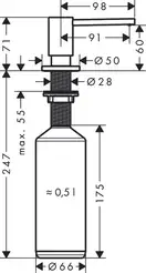 Дозатор кухонний Hansgrohe A41 виразний 500 ml, хром (40438000)