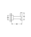 Гачок Grohe Essentials Cube, матовий графіт (40511AL1)