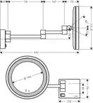 Дзеркало Hansgrohe ADDSTORIS з підсвіткою LED бронзовий матовий (41790140)