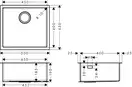 Hansgrohe S71 S719-U450 Кухонна мийка, нержавійка (43426800)