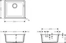 Hansgrohe S510-U450 Мийка кухонна під стільницю, Stonegrey (43431290)