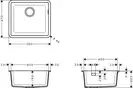 Hansgrohe S510-U450 Мийка кухонна, сірий бетон (43431380)