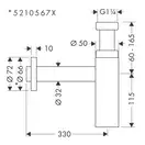 Сифон для умивальника Hansgrohe Flowstar S, чорний матовий (52105340)