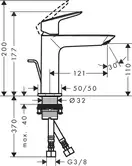 Hansgrohe Logis 110 Змішувач для умивальника, хром (71251000)