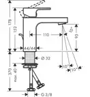 Hansgrohe Vernis Shape 100 Змішувач для умивальника, чорний матовий (71561670)