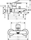 HANSGROHE Rebris S Змішувач для ванни, чорний матовий (72440670)