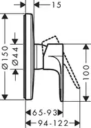Hansgrohe Rebris S Змішувач для душу, Matt Black (72667670)
