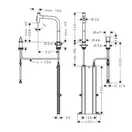 Змішувач для кухні Hansgrohe Metris Select 200 2jet sBox з витяжним душем, хром (73818000)