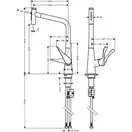 Змішувач для кухні Hansgrohe Metris Select 320 2jet з витяжним виливом, хром (73820000)