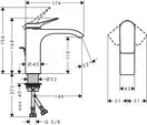 Hansgrohe Vivenis 110 Змішувач для умивальника, хром (75020000)