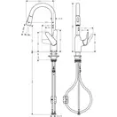 Змішувач для кухні Hansgrohe Focus M42-H220 2jet з висувним виливом, хром (71800000)