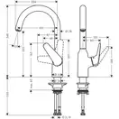 Змішувач для кухні Hansgrohe Focus M421-H220, сталевий (71802800)