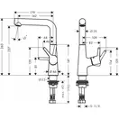 Змішувач для умивальника Hansgrohe Talis S 210 з донним клапаном, хром (72105000)