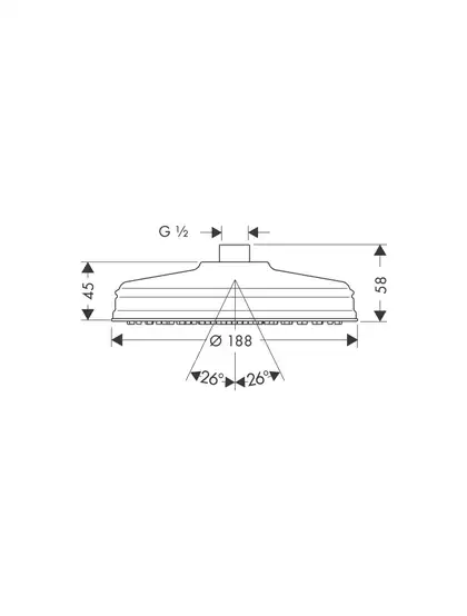 Верхній душ Axor Carlton180 1 jet, хром (28487000)