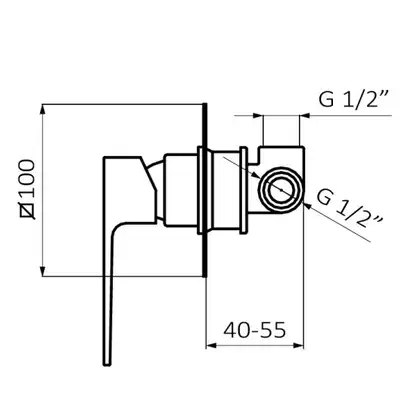 Змішувач для душа GRB Kala Black, чорний матовий (60115601)