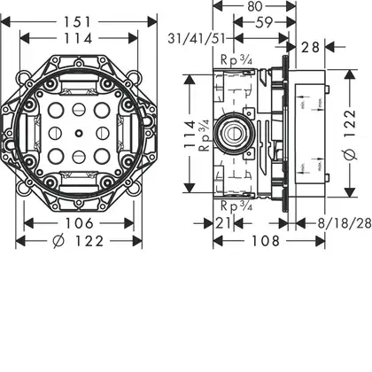 Hansgrohe Axor Ibox Universal, прихована частина (01700180)