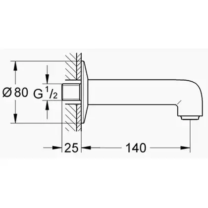 Вилив для ванни Grohe BauClassic Neutral (13258000)