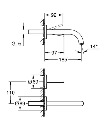 Змішувач для раковини Grohe Atrio M-Size (19287AL3) Змішувач для раковини Grohe Atrio M-Size (19287AL3)