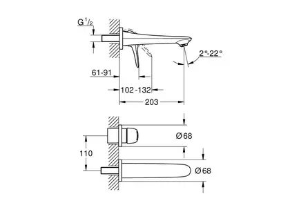 Змішувач для раковини прихованого монтажу Grohe Eurostyle (19571LS3)