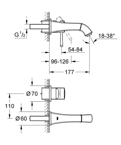 Змішувач для раковини прихованого монтажу Grohe Grandera (19929000)