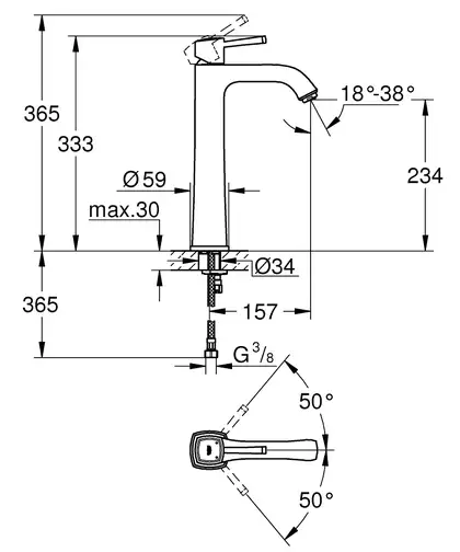 Змішувач на стільницю для раковини XL-розміру Grohe Grandera (23313000)