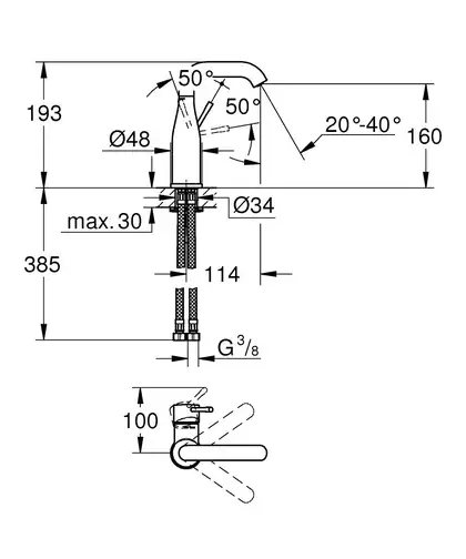 Змішувач для умивальника Grohe Essence New M-Size, хром (23463001)