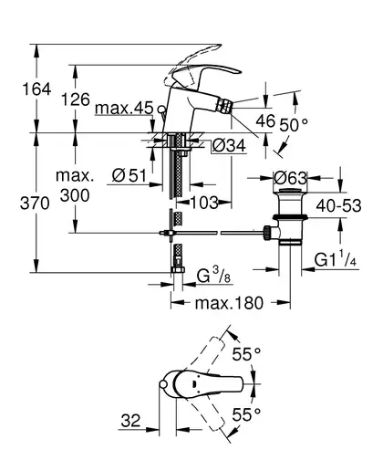 Змішувач одинважільний для біде Grohe Eurosmart S-size (23789002)