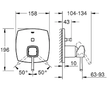Змішувач прихованого монтажу на 2 споживача Grohe Grandera (24068000)