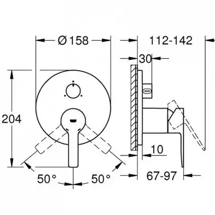 Grohe Lineare New Змішувач для ванни, хром (24095001)