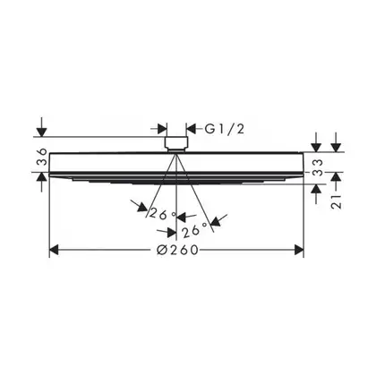 Верхній душ Hansgrohe Pulsify 260 1jet, Matt White (24140700)