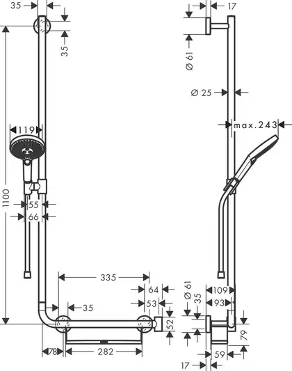 Hansgrohe Raindance Select S 120 Душевой набор, хром (26324000)