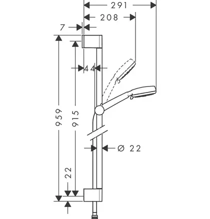 Душовий набір Hansgrohe Crometta 100 Multi зі штангою 90 см, хром (26656400)