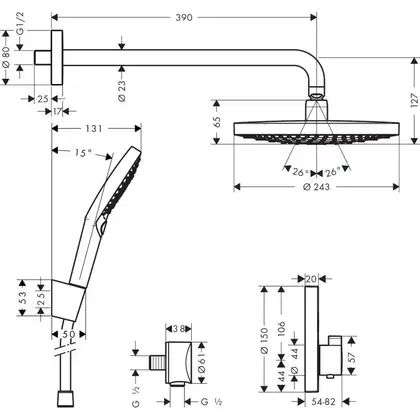 Hansgrohe Raindance Select S Душовий комплект, хром (27297000)