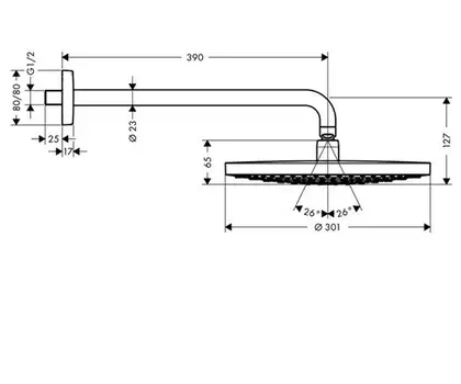 Верхній душ Hansgrohe Raindance Select S 300 2jet, хром (27378000) Верхній душ Hansgrohe Raindance Select S 300 2jet, хром (27378000)