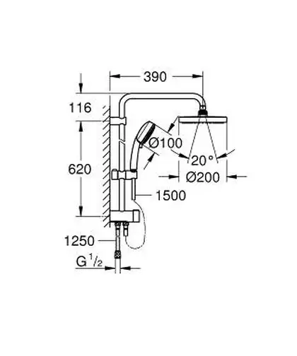 Душова система Grohe New Tempesta 200 (27394002) Душова система Grohe New Tempesta 200 (27394002)
