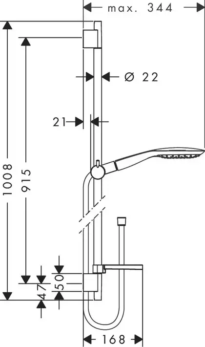 Hansgrohe Raindance Select E 150 3Jet Душовий набір, Білий/Хром (27857400)