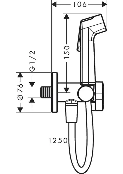 Hansgrohe S EcoSmart+ Гігієнічний душ, Matt White (29230700)